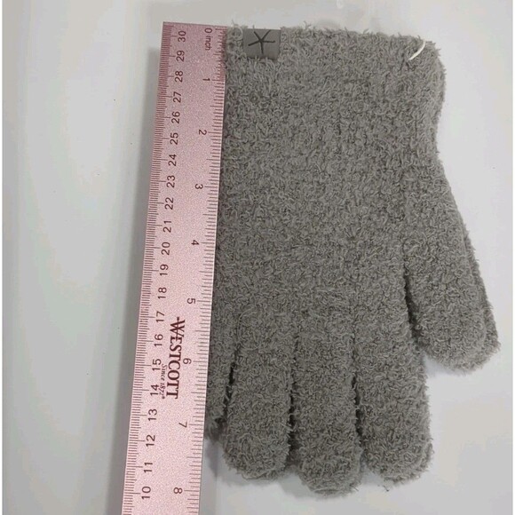 NEW Barefoot Dreams CozyChic Gloves Pewter Gray Small-Medium BDUCC1664 NWT - Picture 7 of 8